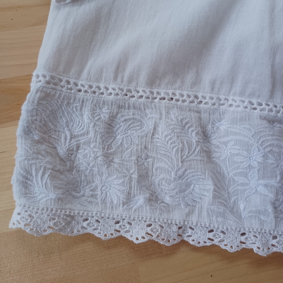 {Rebecca Taylor} White Embroidered Cotton Top - Picture 4 of 8